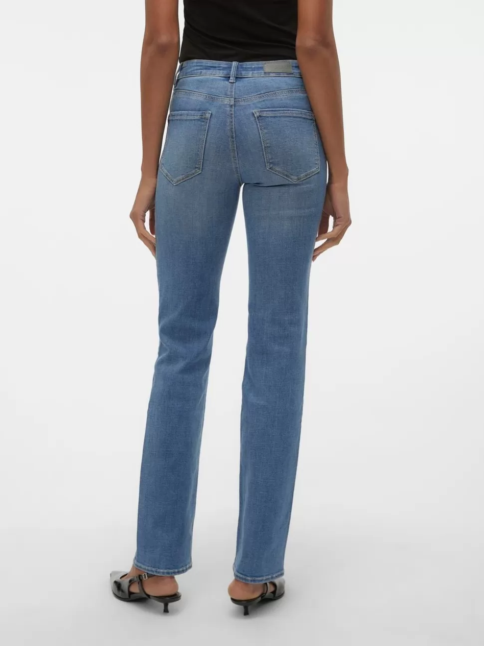 Jeans | Basics^VERO MODA VMFLASH Medelhög Midja Rak Passform Jeans Medium Blue Denim