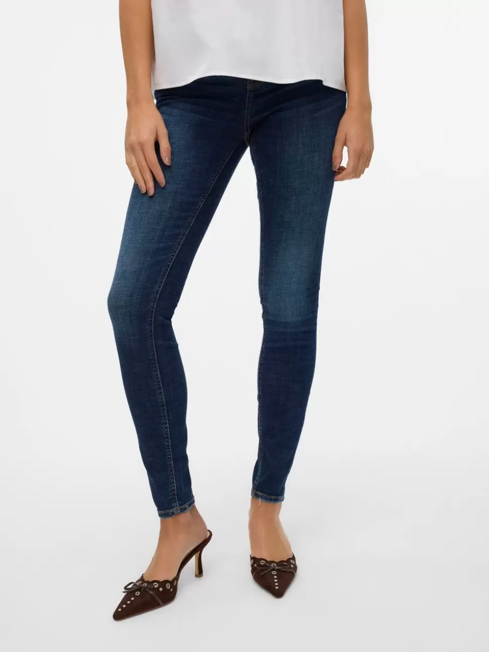Jeans^VERO MODA VMFLASH Medelhög Midja Skinny Fit Jeans Dark Blue Denim