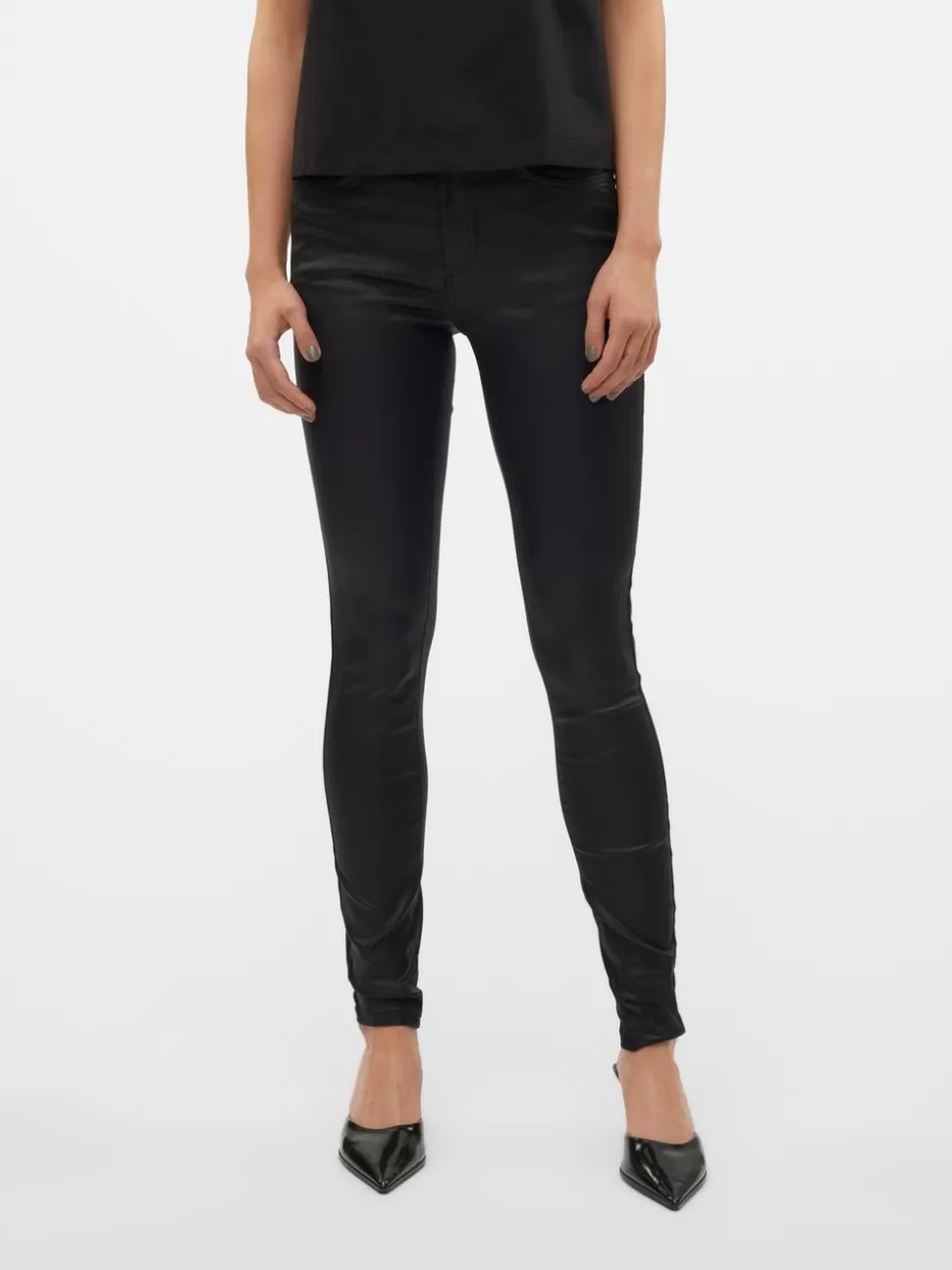 Jeans^VERO MODA VMFLASH Medelhög Midja Skinny Fit Jeans Black