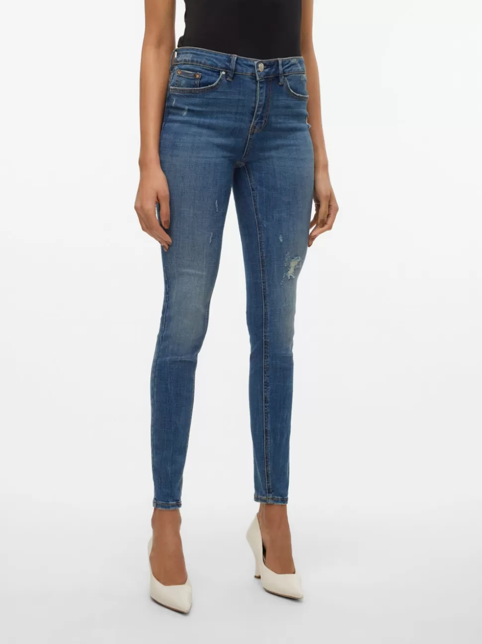 Jeans^VERO MODA VMFLASH Medelhög Midja Skinny Fit Jeans Medium Blue Denim