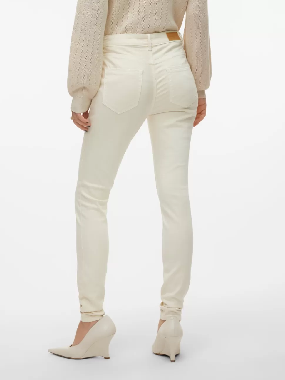 Jeans^VERO MODA VMFLASH Medelhög Midja Skinny Fit Jeans Ecru