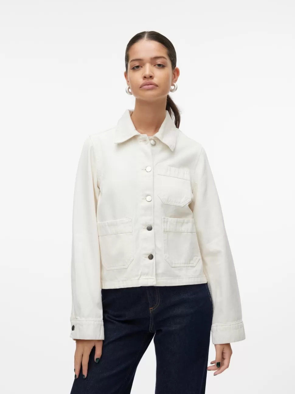 Jackor^VERO MODA VMFRANCINE Jeansjacka Ecru