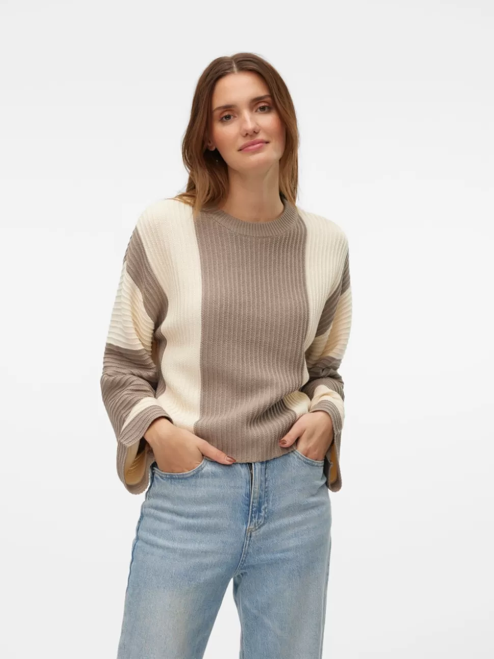 Stickat^VERO MODA VMGIGI Pullover Moon Rock