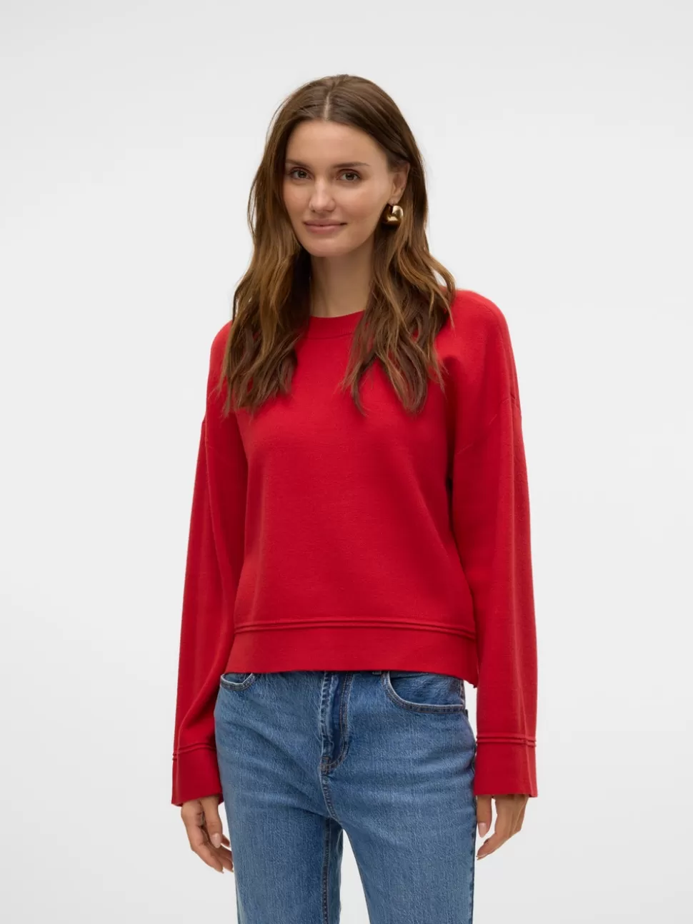 Stickat^VERO MODA VMGOLD Pullover Salsa