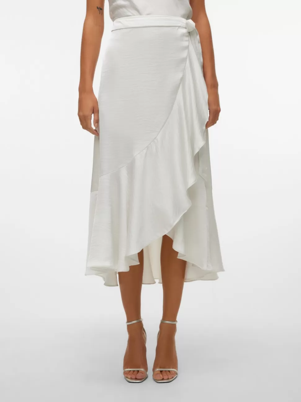 Kjolar^VERO MODA VMHANNA Hög Midja Lång Kjol Blanc de Blanc