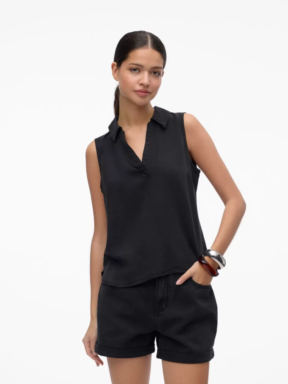 Toppar^VERO MODA VMHARPER Topp Black Denim