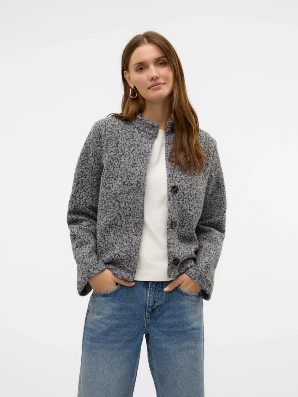 Toppar^VERO MODA VMHAYLI Kofta Light Grey Melange