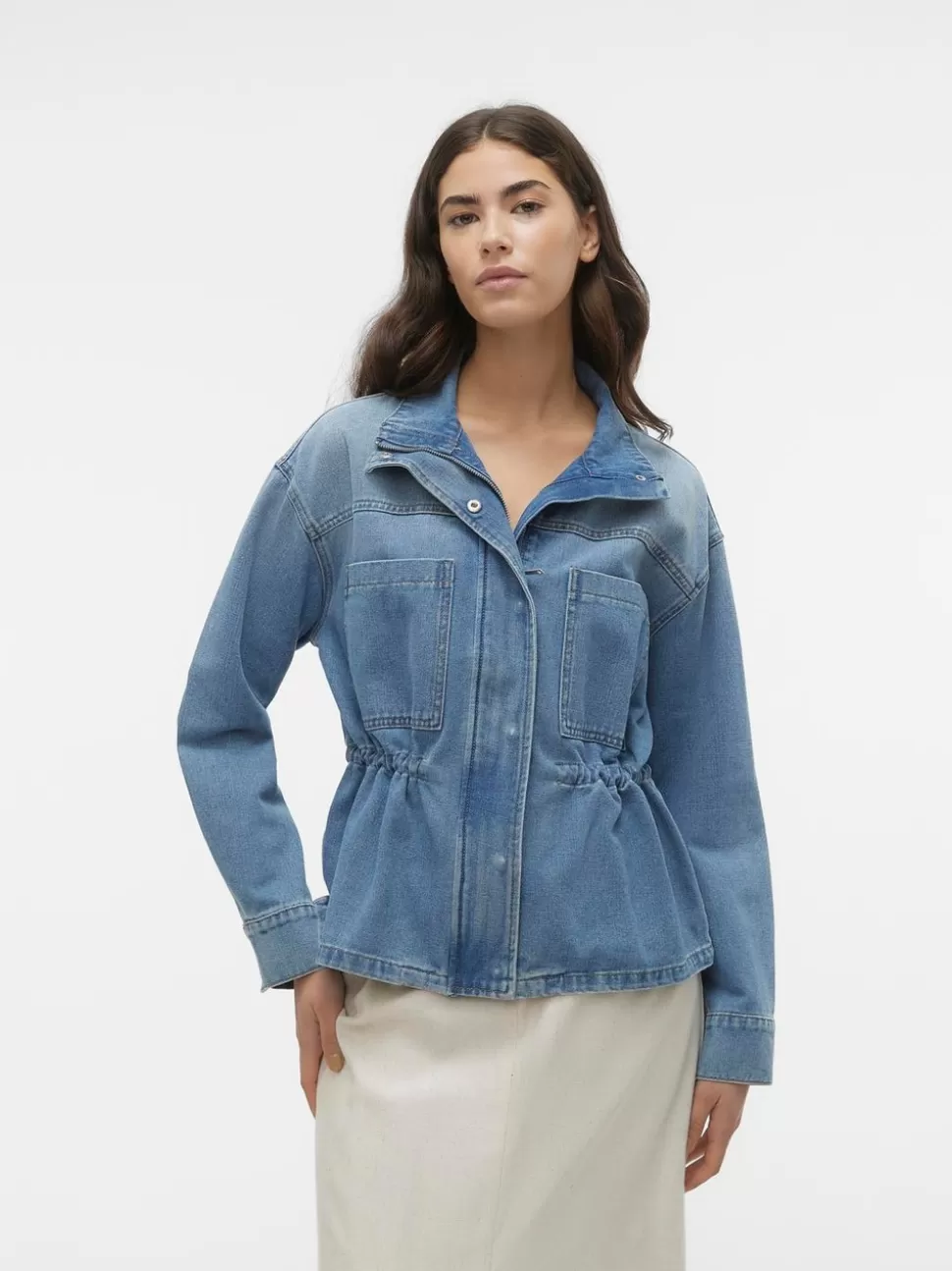 Jackor^VERO MODA VMHELENA Jeansjacka Medium Blue Denim