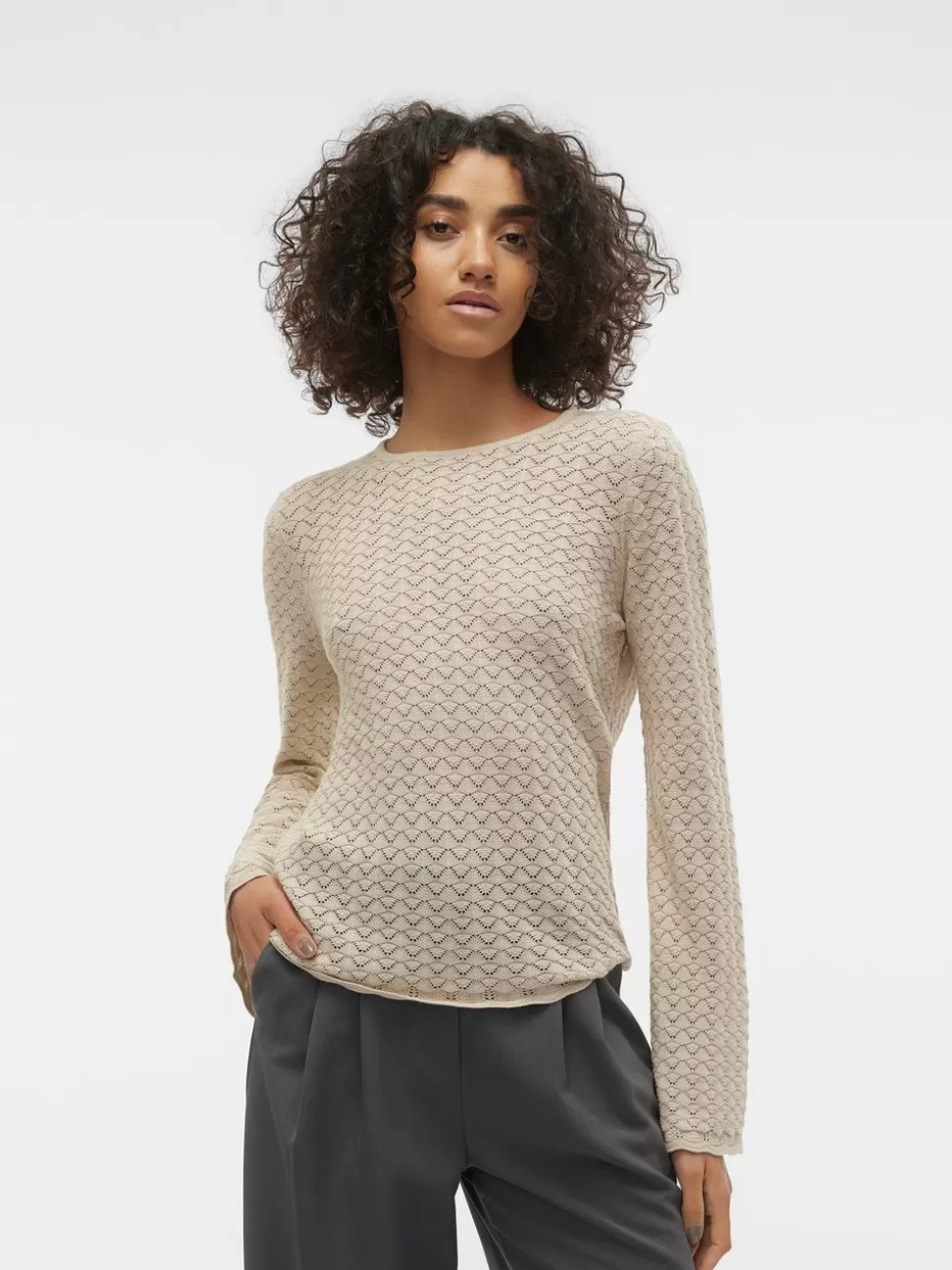 Stickat | Toppar^VERO MODA VMIBERIA Pullover Oatmeal