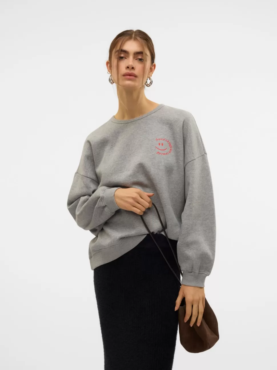 Sweatshirts^VERO MODA VMIJA Sweatshirt Light Grey Melange