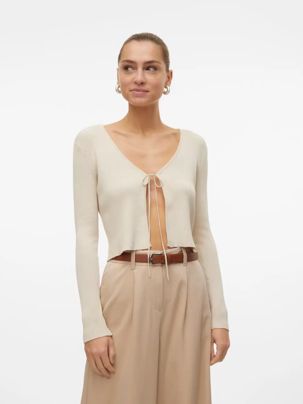 Stickat^VERO MODA VMIRUKA Stickad Kofta Oatmeal