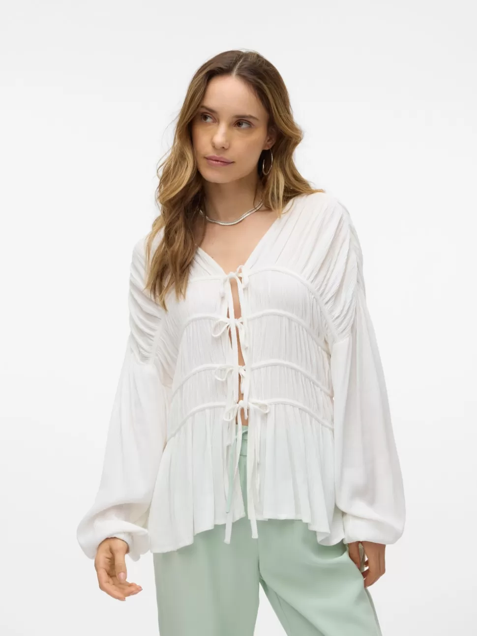 Toppar^VERO MODA VMIVORIE Topp Snow White