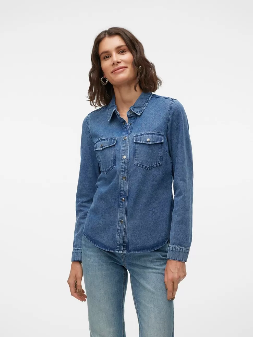 Skjortor | Toppar^VERO MODA VMJENNIE Denimskjorta Medium Blue Denim