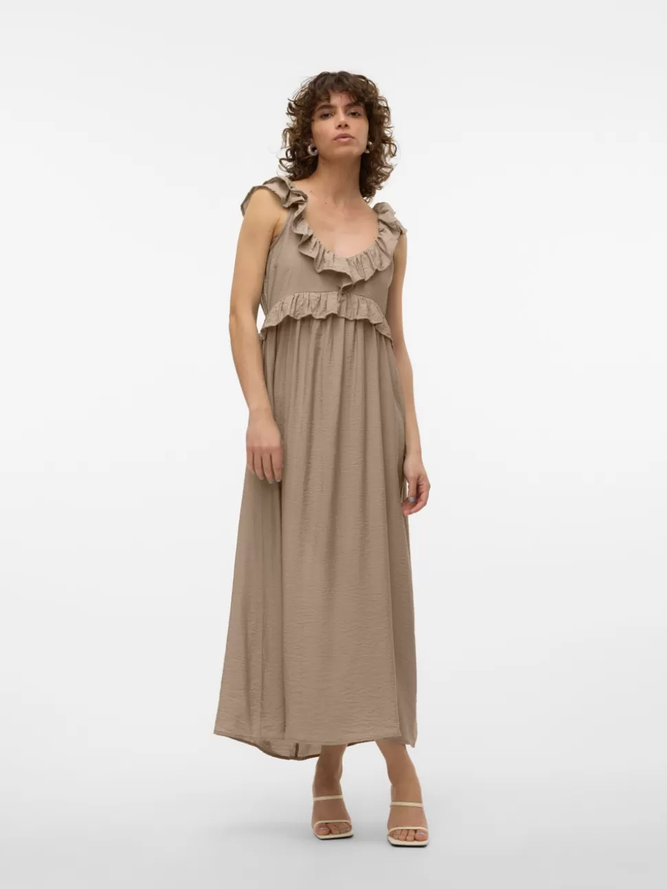 Klänningar^VERO MODA VMJOSIE Lång Klänning Silver Mink