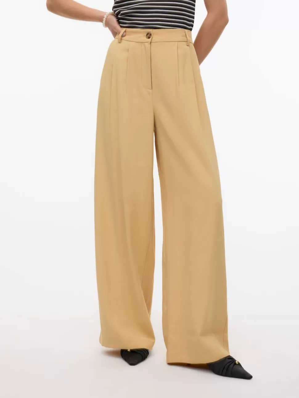 Byxor^VERO MODA VMJOURNI Hög Midja Byxor Lark