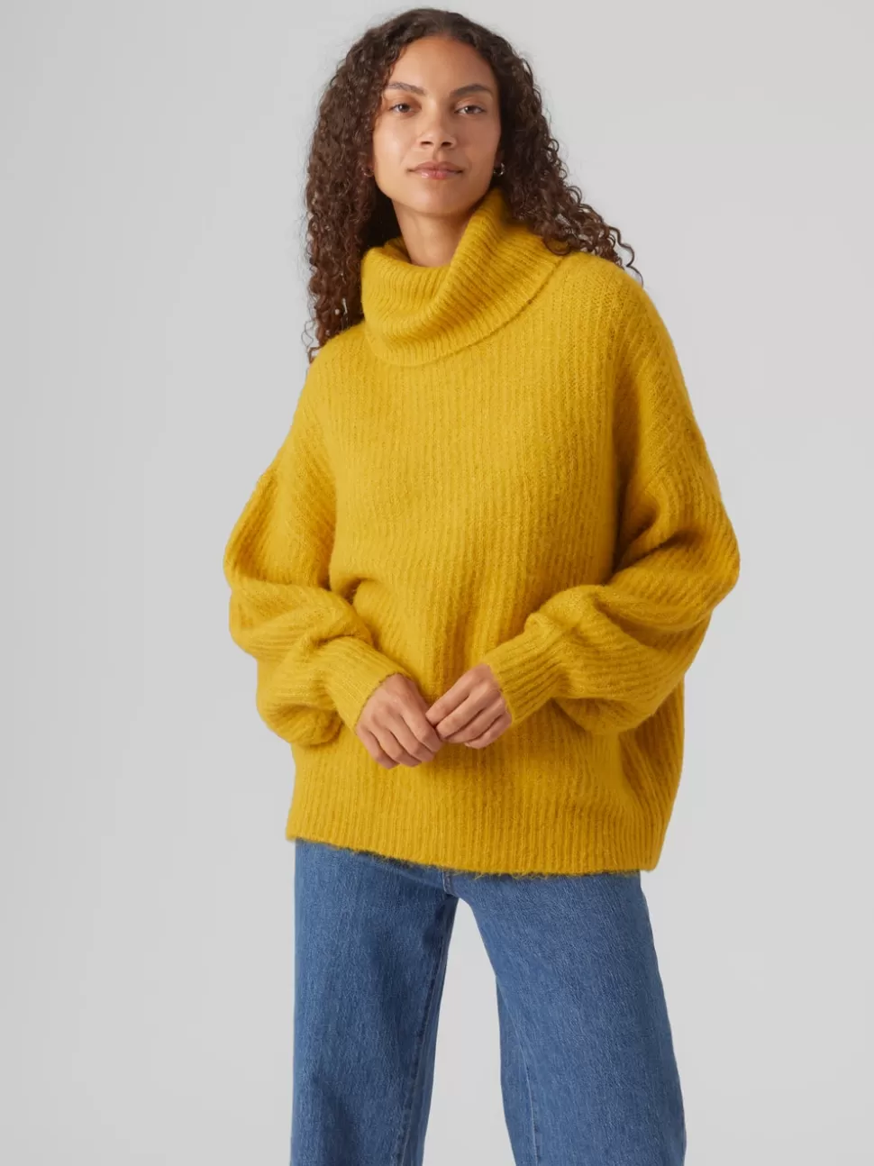 Stickat^VERO MODA VMJULIE Pullover Tawny Olive