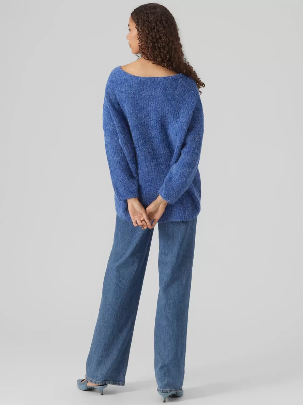 Stickat^VERO MODA VMJULIE Pullover Beaucoup Blue