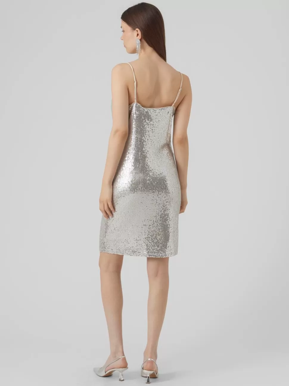 Klänningar^VERO MODA VMKAJE Kort Klänning Silver Colour