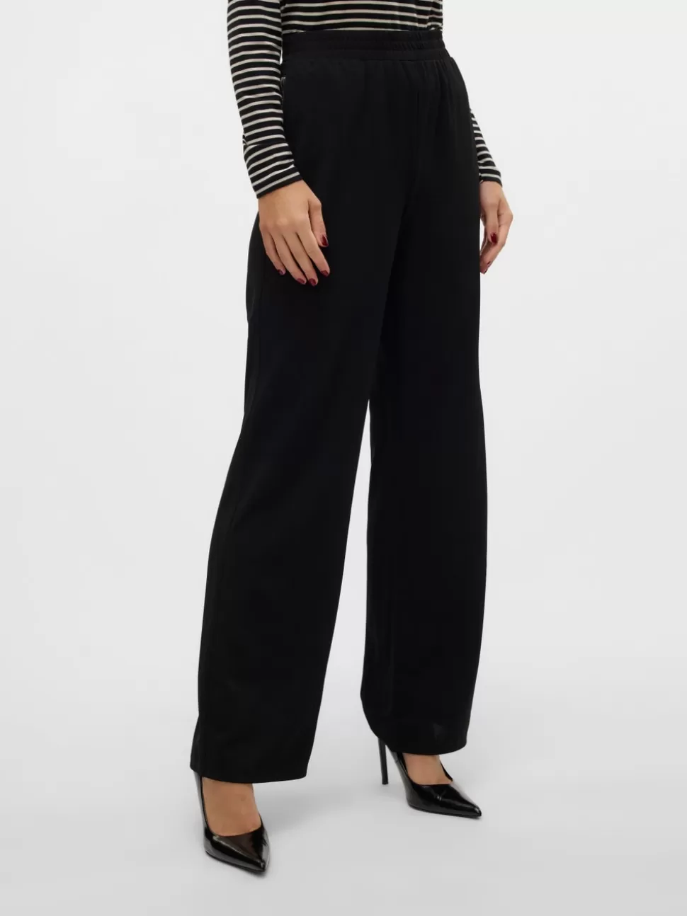 Byxor^VERO MODA VMLAVA Hög Midja Byxor Black