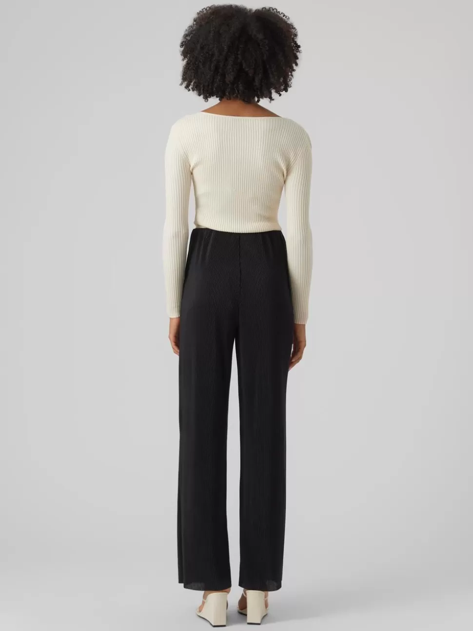 Byxor^VERO MODA VMLICA Hög Midja Byxor Black