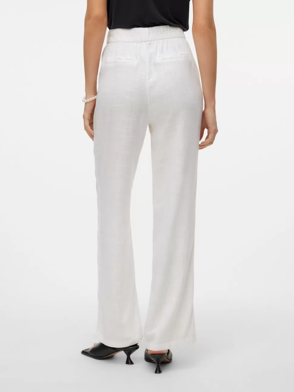 Byxor^VERO MODA VMLINE Medelhög Midja Byxor Snow White
