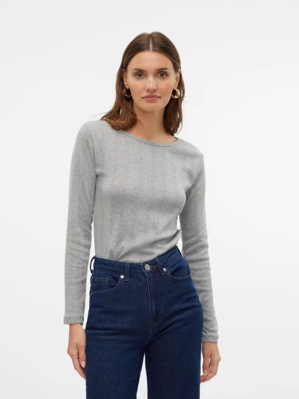 Toppar^VERO MODA VMLISA Topp Light Grey Melange