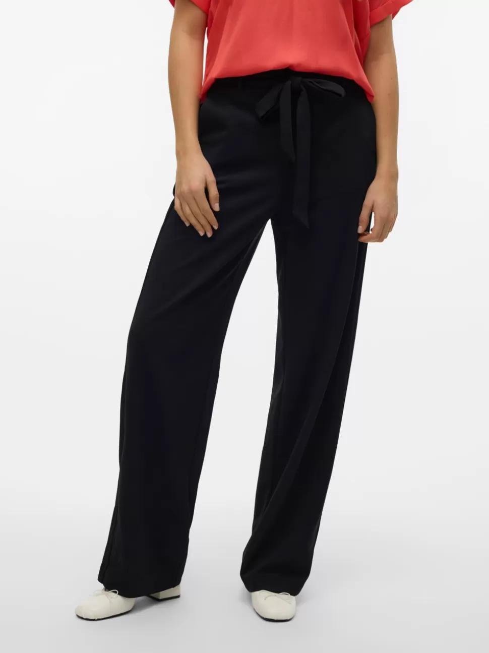 Byxor^VERO MODA VMLIVA Hög Midja Byxor Black