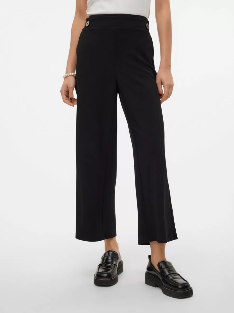 Byxor^VERO MODA VMLIVA Hög Midja Byxor Black