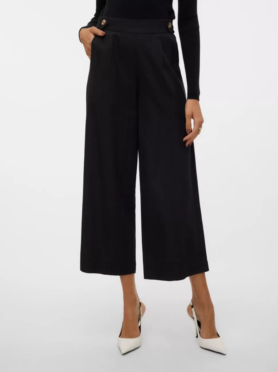 Byxor^VERO MODA VMLIZETTA Hög Midja Byxor Black