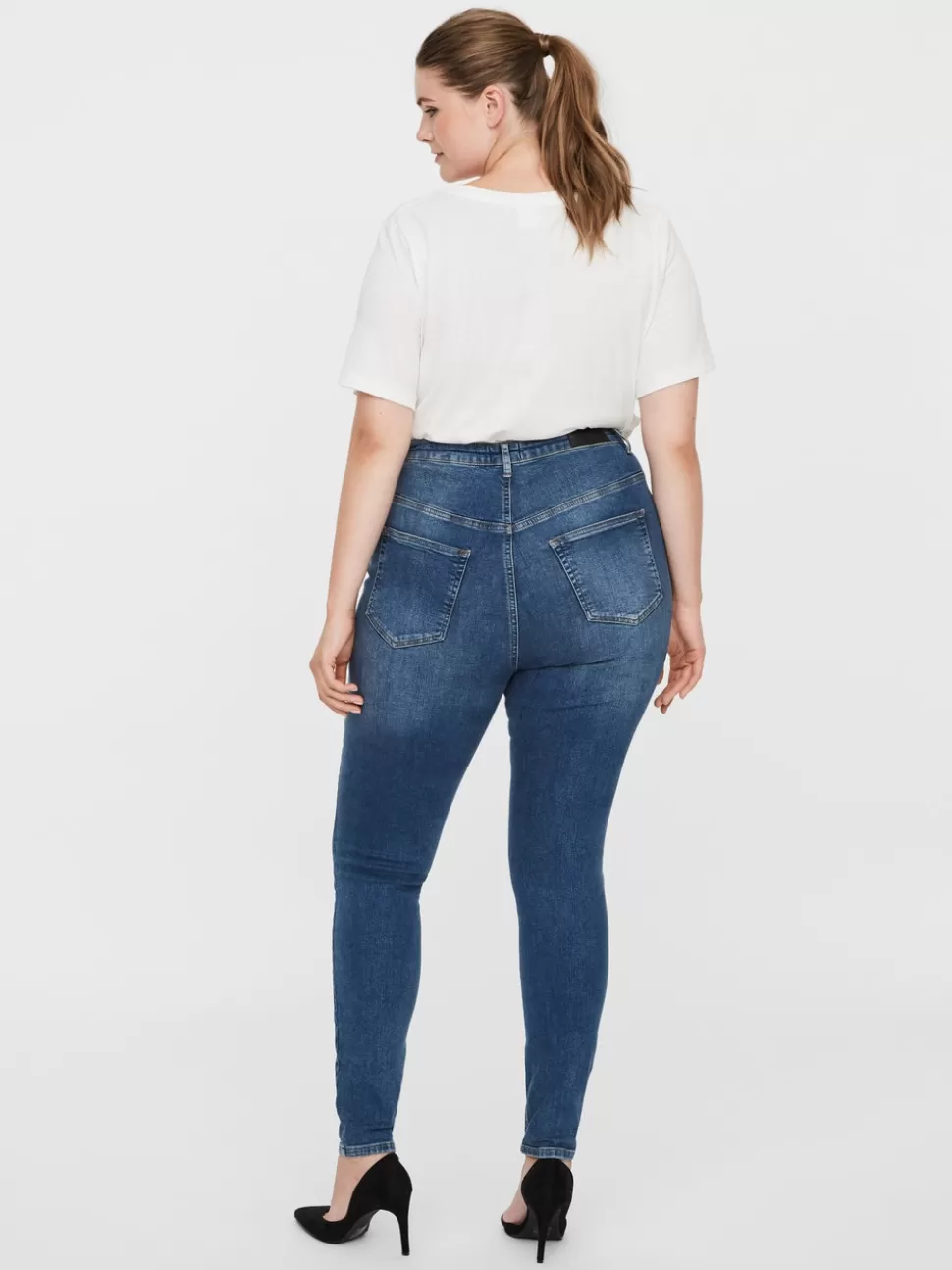 Jeans^VERO MODA VMLORA Hög Midja Skinny Fit Jeans Medium Blue Denim