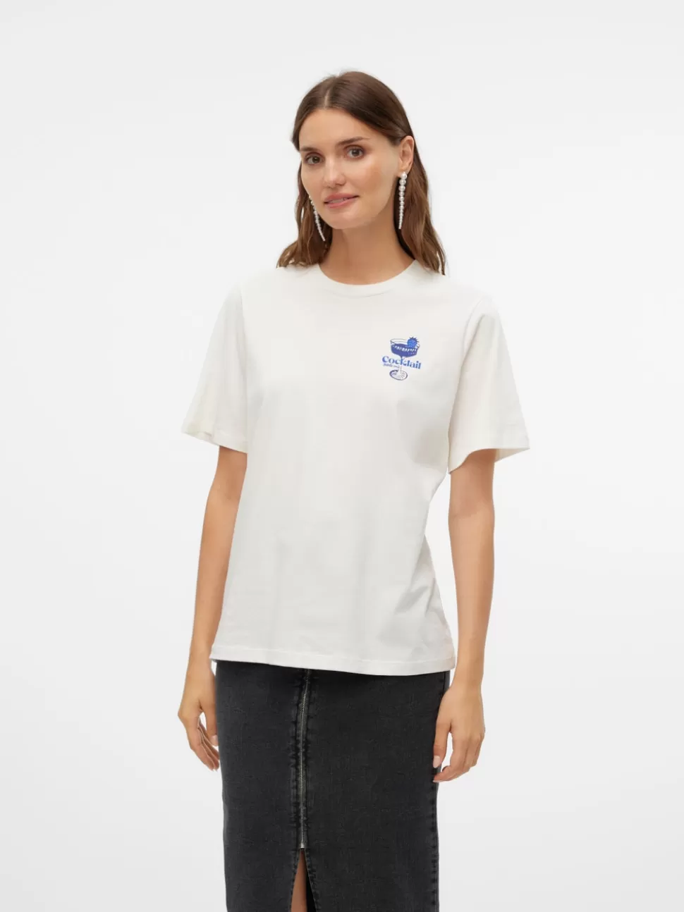 Toppar^VERO MODA VMLOTTE T-shirt Snow White