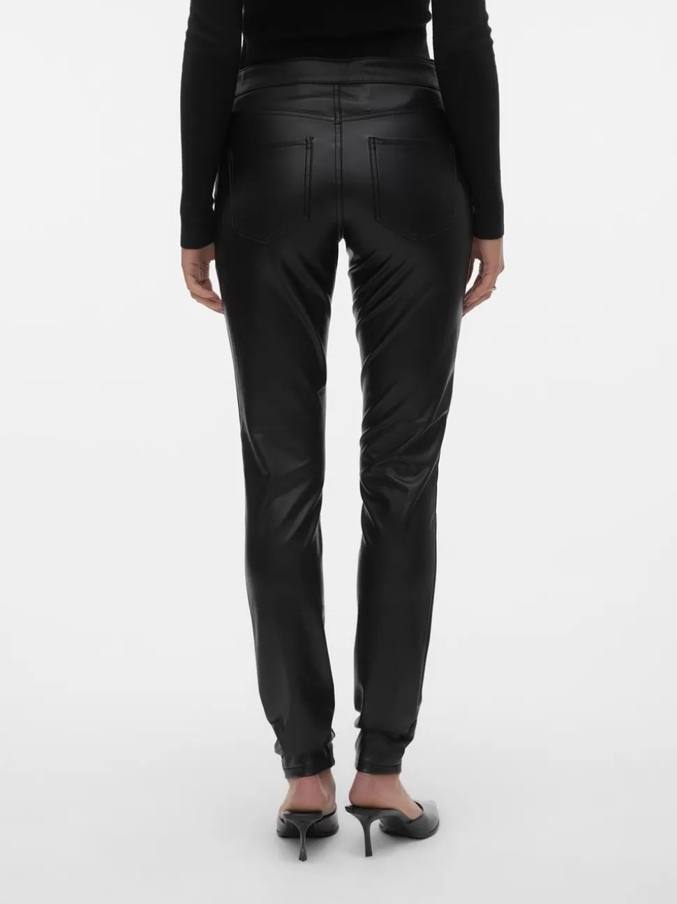 Byxor^VERO MODA VMLUXE Medelhög Midja Byxor Black