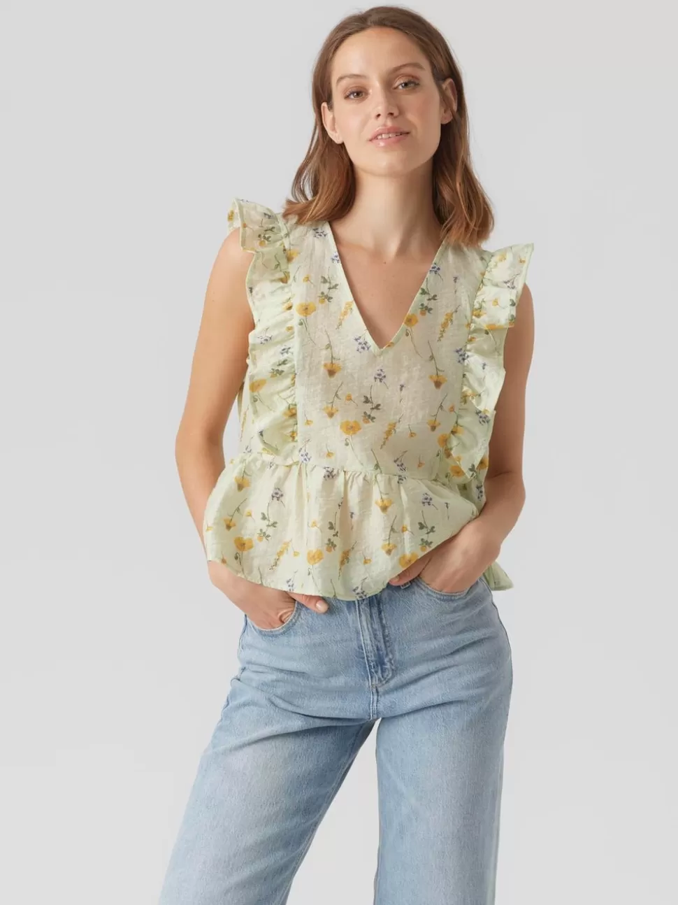 Toppar^VERO MODA VMMADELEINE Topp Bok Choy