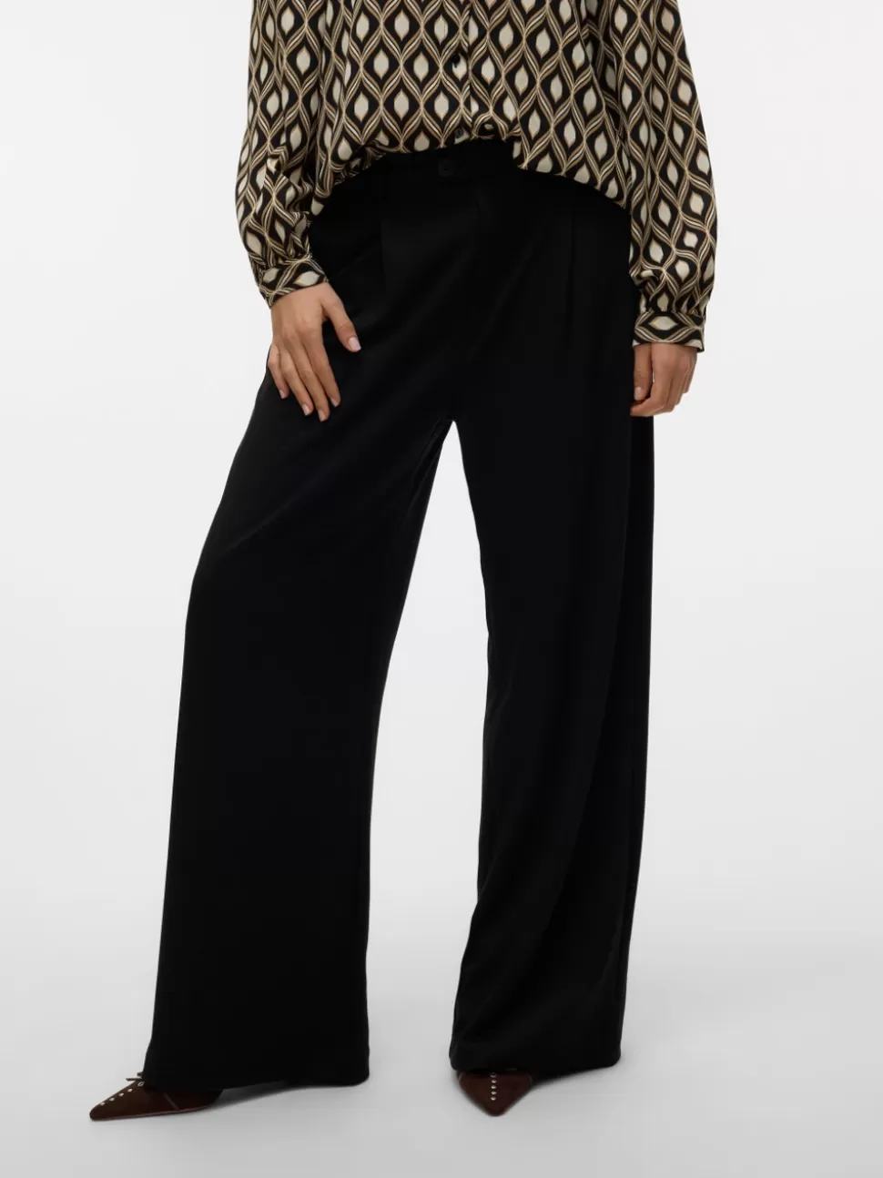 Byxor^VERO MODA VMMADISON Hög Midja Byxor Black