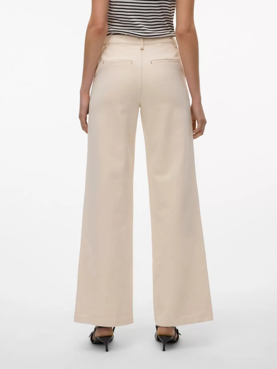 Jeans^VERO MODA VMMARGOT Hög Midja Vid Passform Jeans Ecru