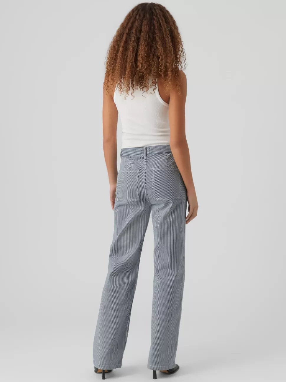 Jeans^VERO MODA VMMARTHA Medelhög Midja Lös Passform Jeans White