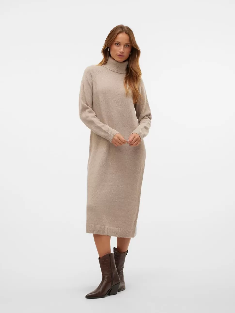 Klänningar^VERO MODA VMMARWA Lång Klänning Natural Melange