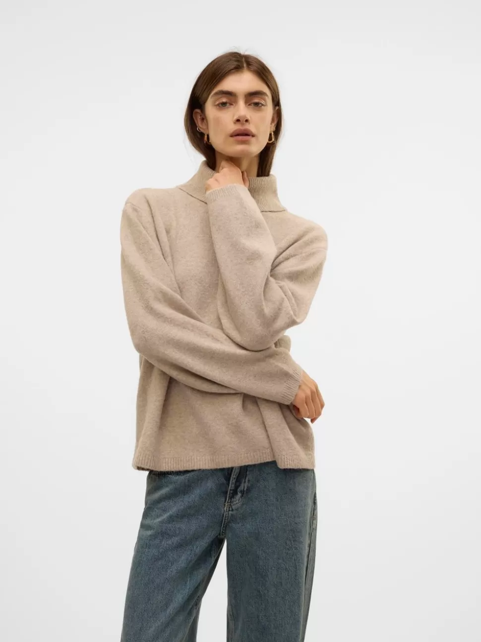 Stickat^VERO MODA VMMARWA Pullover Natural Melange