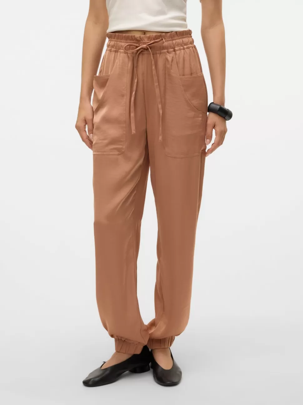 Byxor^VERO MODA VMMARYS Hög Midja Byxor Café au Lait
