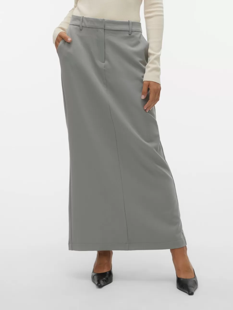 Kjolar^VERO MODA VMMATHILDE Medelhög Midja Lång Kjol Moon Mist