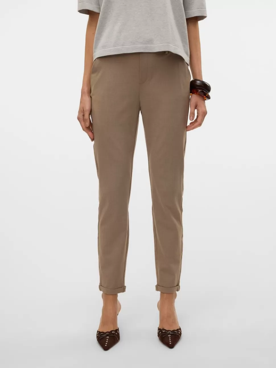 Byxor^VERO MODA VMMAYA Medelhög Midja Byxor Fossil