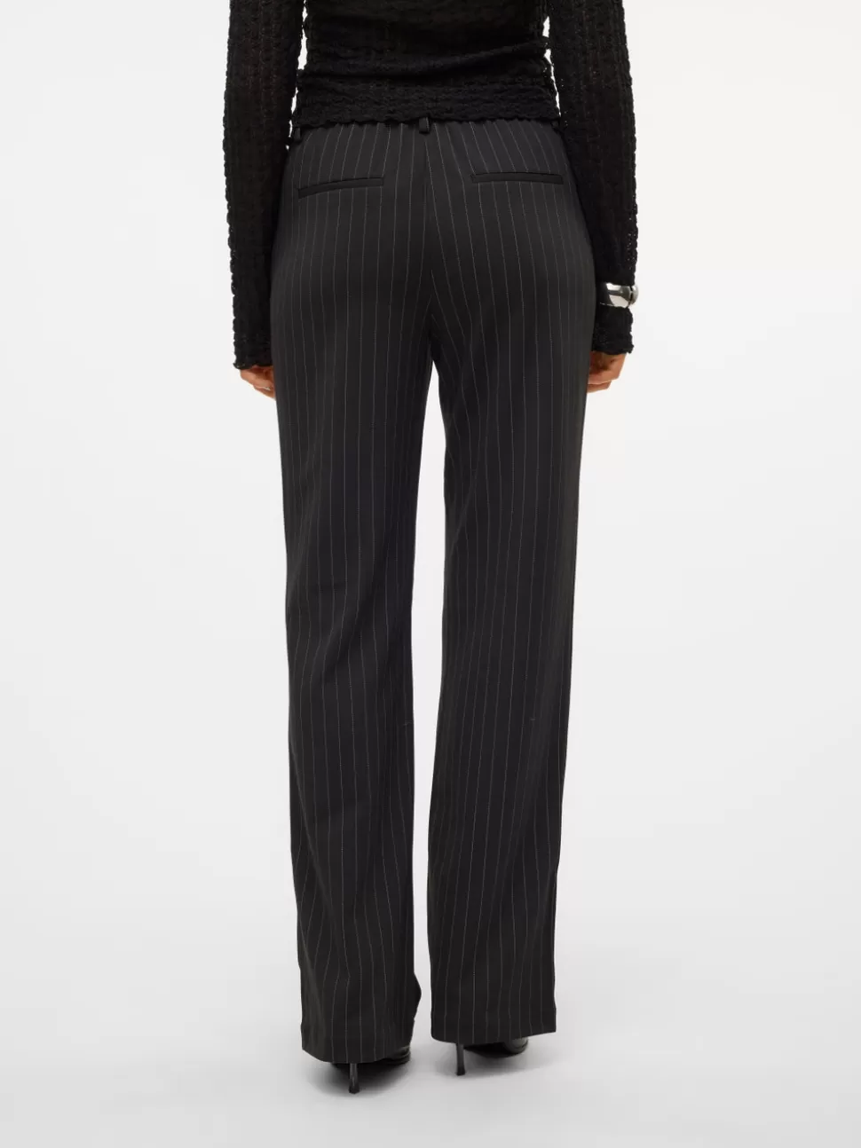 Byxor^VERO MODA VMMAYA Medelhög Midja Byxor Black