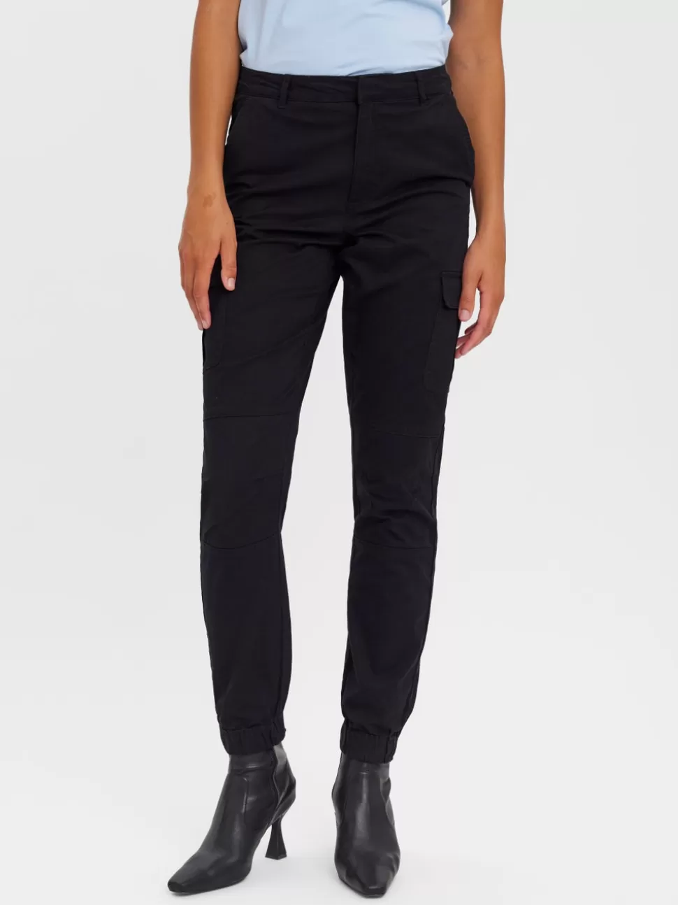 Byxor^VERO MODA VMMAYRA Medelhög Midja Träningsbyxor Black