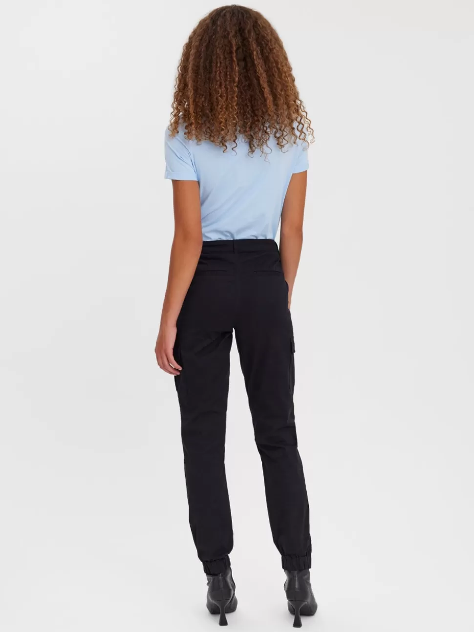 Byxor^VERO MODA VMMAYRA Medelhög Midja Träningsbyxor Black