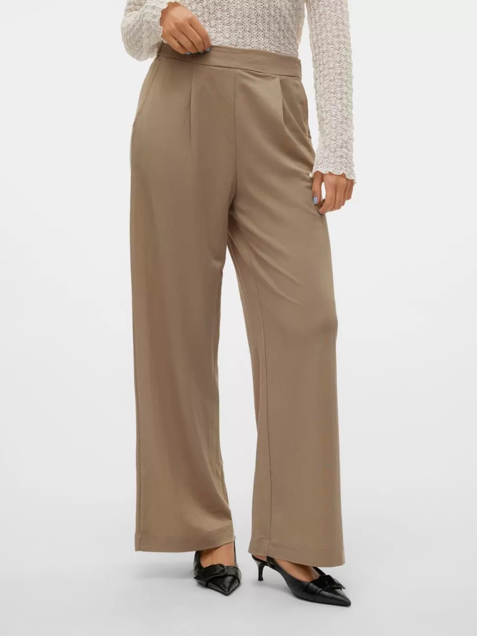 Byxor^VERO MODA VMMAYSUN Hög Midja Byxor Winter Twig