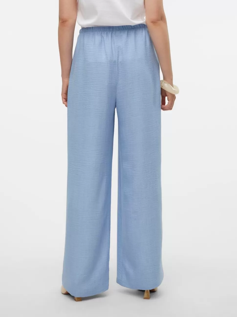 Byxor | Basics^VERO MODA VMMELANEY Hög Midja Byxor Chambray Blue
