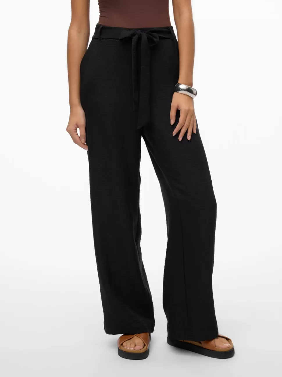 Byxor^VERO MODA VMMELONY Hög Midja Byxor Black