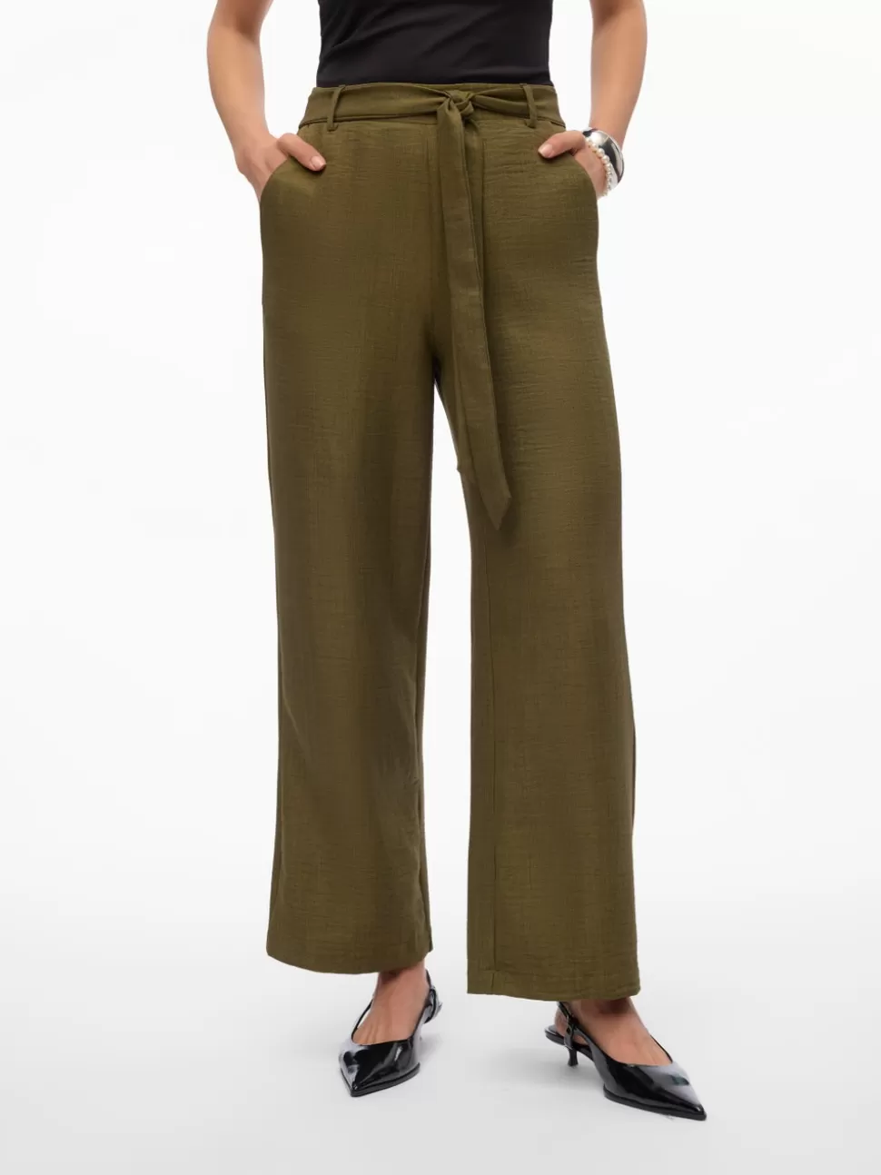 Byxor^VERO MODA VMMELONY Hög Midja Byxor Ivy Green