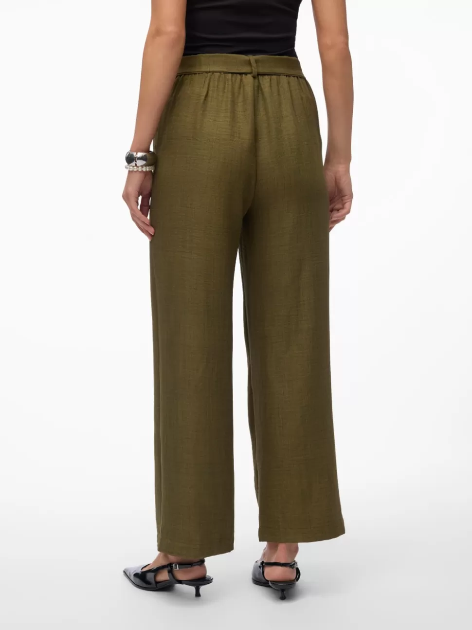 Byxor^VERO MODA VMMELONY Hög Midja Byxor Ivy Green