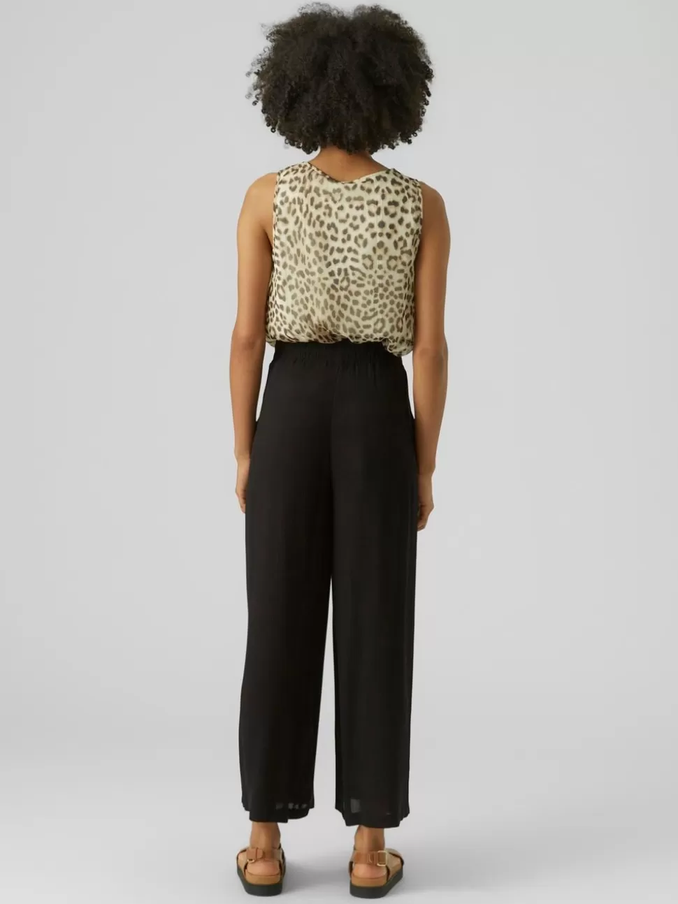 Byxor^VERO MODA VMMENNY Hög Midja Byxor Black